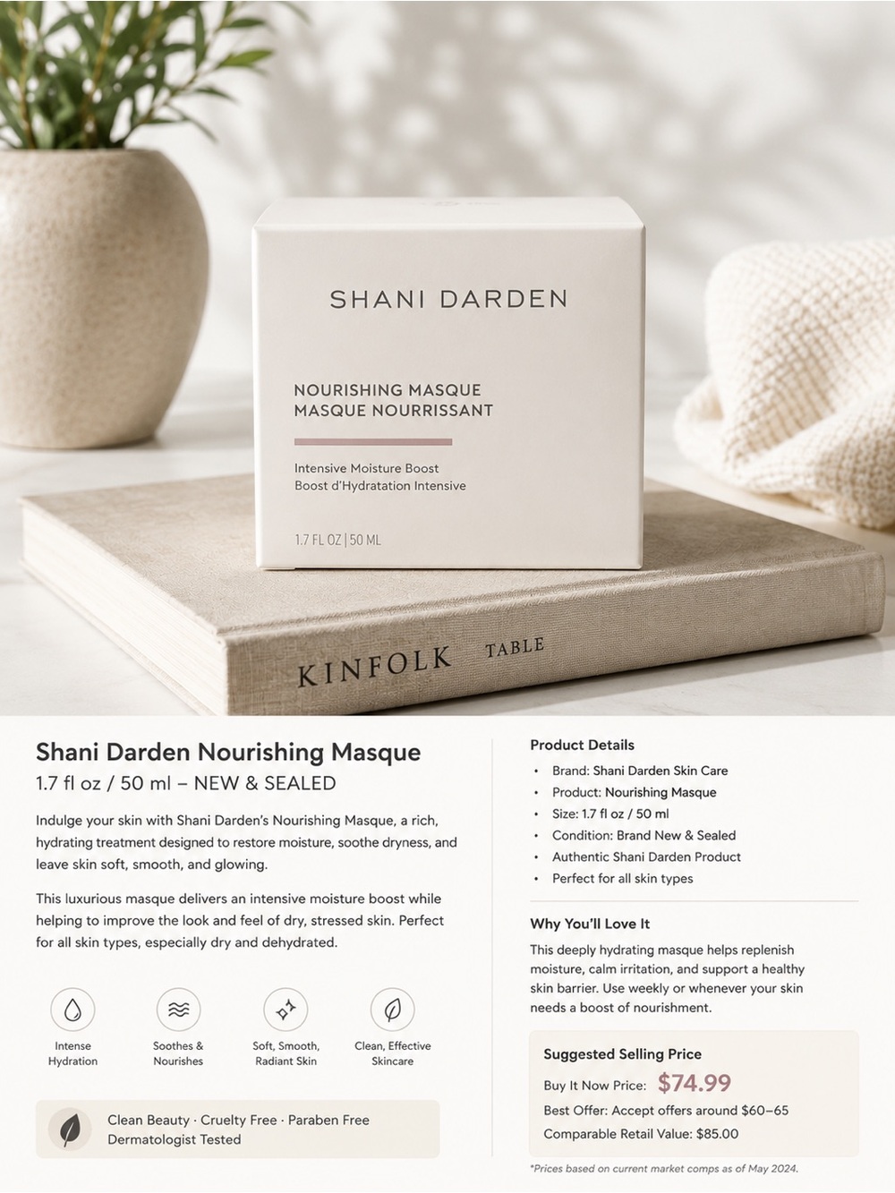 Shani Darden Signature Nourishing Facial Mask — White Cream Packaging